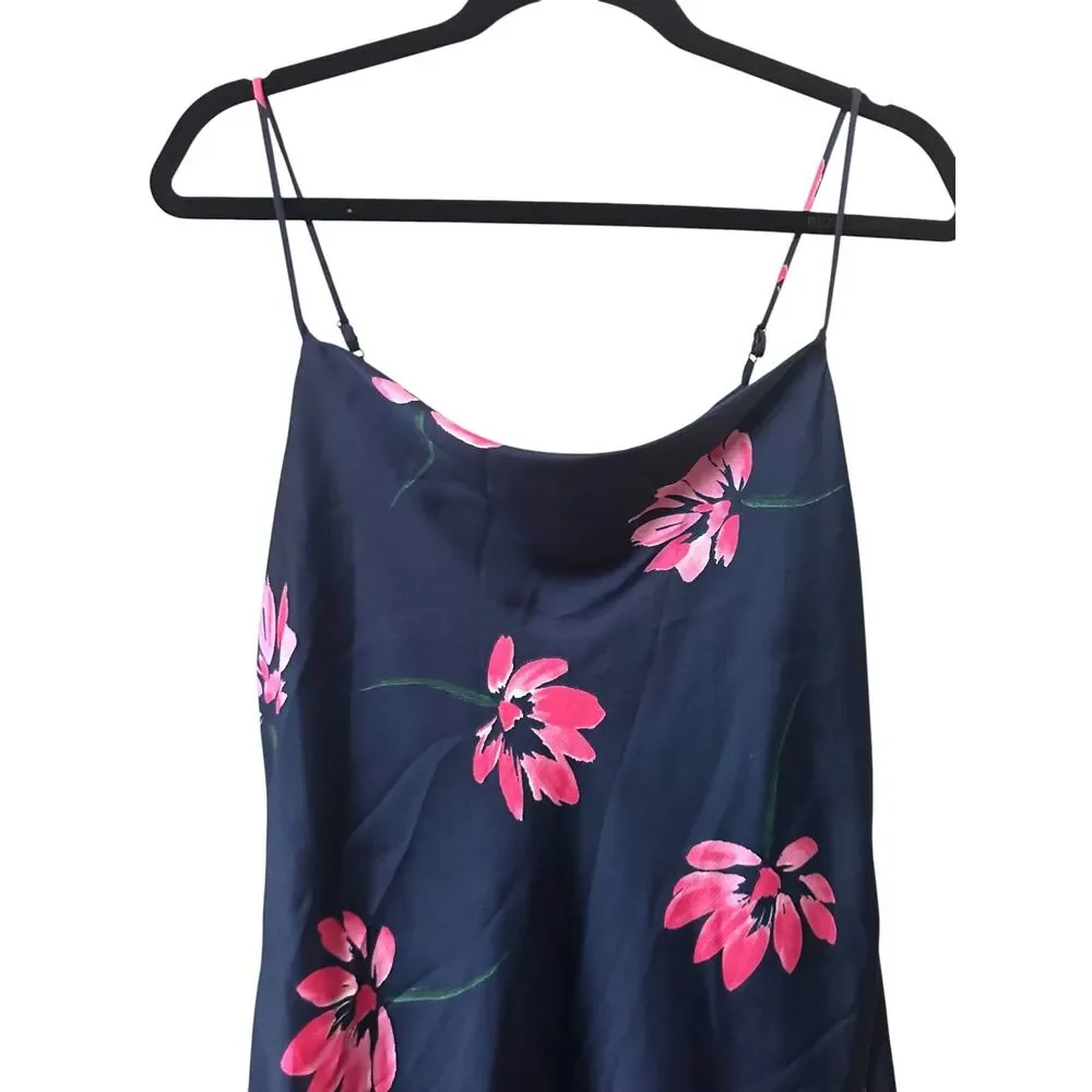 ALL IN FAVOR Floral Slip‎ Midi Dress Navy Small